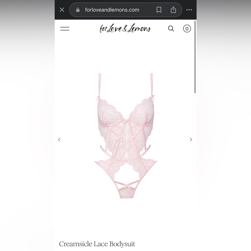 NWOT For Love & Lemons Creamsicle Lace Bodysuit Teddy - Picture 5 of 14